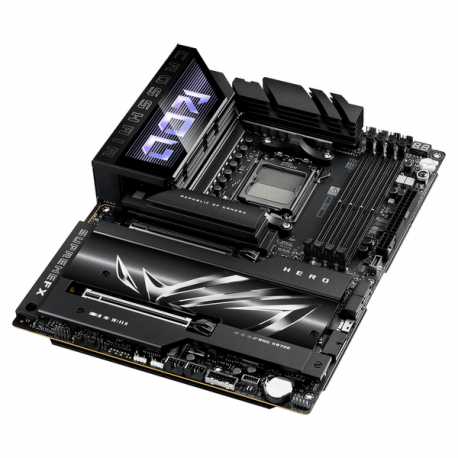 ASUS ROG CROSSHAIR X870E HERO - Motherboard - ATX - Socket AM5 - AMD X870E Chipset - USB4, USB 3.2 Gen 2, USB-C 3.2 Gen2, USB 3.2 Gen 1, USB-C 3.2 Gen 2x2 - Wi-Fi 7, Bluetooth, 5 Gigabit Ethernet - onboard graphics (CPU required) - HD Audio (8-channel) - 8