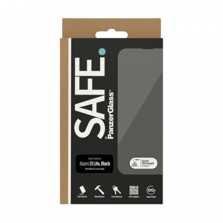 SAFE. by PanzerGlass - Screen protector for mobile phone - ultra-wide fit - glass - frame colour black - for Xiaomi 13 Lite - 1