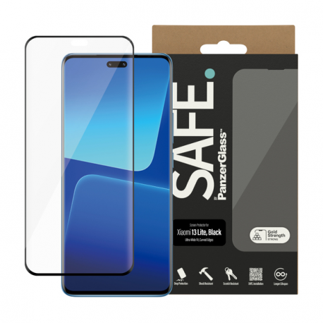 SAFE. by PanzerGlass - Screen protector for mobile phone - ultra-wide fit - glass - frame colour black - for Xiaomi 13 Lite - 2