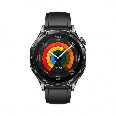 Huawei Watch GT 5 - 46 mm - stainless steel - smart watch with strap - fluoroelastomer - black - wrist size: 140-210 mm - display 1.43" - NFC, Bluetooth - 77 g - 1