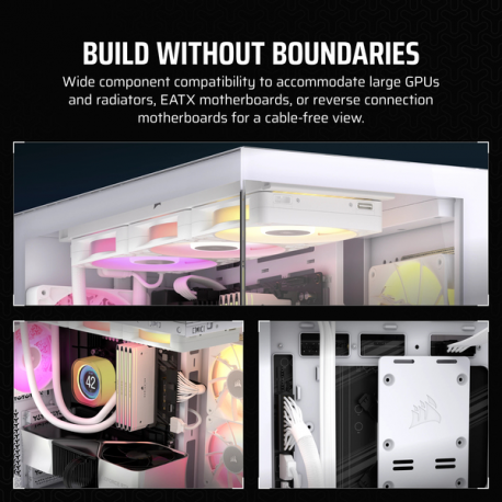 CORSAIR 3500X ARGB - Mid tower - extended ATX - windowed side panel (tempered glass) - no power supply (ATX) - white - USB/Audio - 4