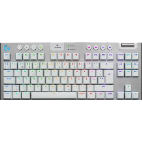 Logitech G G915 X - Keyboard - gaming, LIGHTSPEED - TKL - backlit - wireless - USB-C, Bluetooth, 2.4 GHz - white - 0