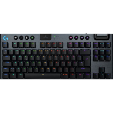 Logitech G G915 X - Keyboard - gaming, LIGHTSPEED - TKL - backlit - wireless - USB-C, Bluetooth, 2.4 GHz - black - 0