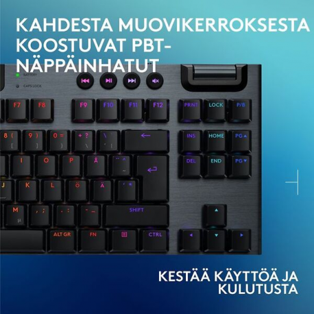 Logitech G G915 X - Keyboard - gaming, LIGHTSPEED - TKL - backlit - wireless - USB-C, Bluetooth, 2.4 GHz - black - 5
