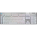 Logitech G G915 X - Keyboard - gaming, LIGHTSPEED - full size - backlit - wireless - Bluetooth, 2.4 GHz, USB-C - white