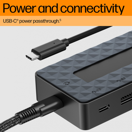 HP Universal - Docking station - USB-C - HDMI, DP - 10Mb LAN - with Laptop Charger - Europe - 5