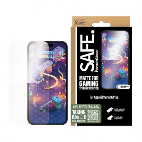 SAFE. by PanzerGlass - Screen protector for mobile phone - gaming, ultra-wide fit - glass - for Apple iPhone 15 Plus, 16 Plus - 2