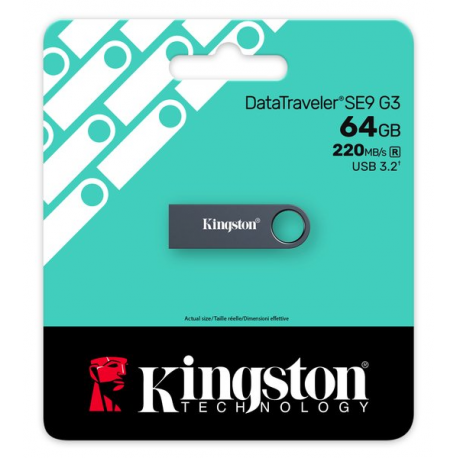 Kingston DataTraveler SE9 G3 - USB flash drive - 64 GB - USB 3.2 Gen 1 - dark nickel - 5