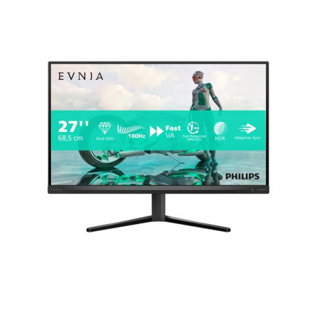 Philips Evnia 3000 27M2N3500NL - LED monitor - gaming - 27" - 2560 x 1440 QHD @ 180 Hz - VA - 300 cd / m² - 5000:1 - HDR10 - 0.5 ms - 2xHDMI, DisplayPort - charcoal - 4