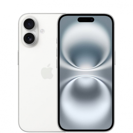 Apple iPhone 16 - 5G smartphone - dual-SIM  /  Internal Memory 128 GB - OLED display - 6.1" - 2556 x 1179 pixels - 2x rear cameras 48 MP, 12 MP - front camera 12 MP - white - 0
