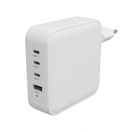 Targus HyperJuice - Power adapter - GaN - 100 Wh - Power Delivery 3.0 + PPS, Quick Charge 3.0 - 4 output connectors (3 x USB-C, USB) - white - 0
