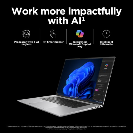 HP ZBook Studio G11 Mobile Workstation - Intel Core Ultra 7 - 155H / up to 4.8 GHz - Win 11 Pro - RTX 2000 Ada - 32 GB RAM - 1 TB SSD NVMe, TLC - 16" IPS 1920 x 1200 - Wi-Fi 7, Bluetooth - kbd: Pan Nordic - with HP 3 Years Premium On-Site Service for Mobile Workstation - 1