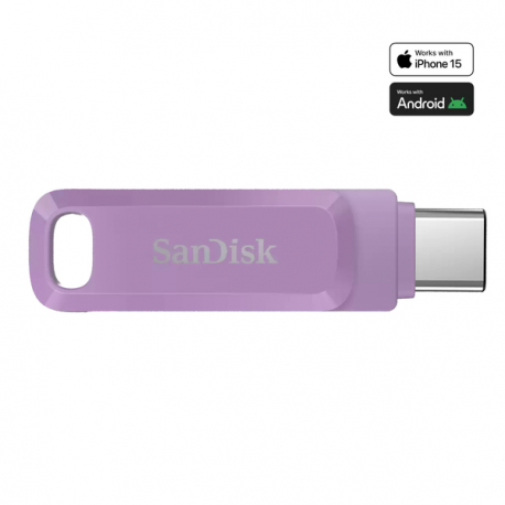 SanDisk Ultra Dual Drive Go - USB flash drive - 1 TB - USB 3.2 Gen 1 / USB-C - lavender - 0