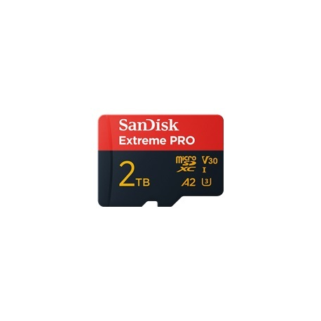 SanDisk Extreme Pro - Flash memory card (SD adapter included) - 2 TB - A2 / Video Class V30 / UHS-I U3 - microSDXC UHS-I - 0
