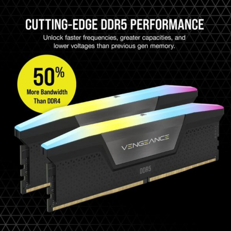 CORSAIR Vengeance RGB - DDR5 - kit - 32 GB: 2 x 16 GB - DIMM 288-pin - 3200 MHz / PC5-51200 - CL32 - 1.4 V - unbuffered - grey - 3