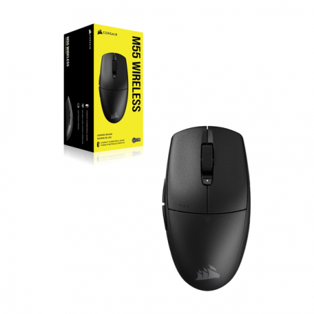 CORSAIR Gaming M55 WIRELESS - Mouse - lightweight - optical - 6 buttons - wireless - Bluetooth, 2.4 GHz - 3
