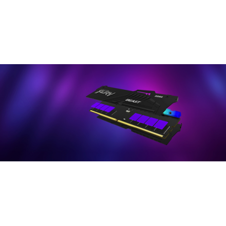 Kingston FURY Beast RGB - DDR5 - module - 16 GB - DIMM 288-pin - 3000 MHz  /  PC5-48000 - CL36 - 1.35 V - unbuffered - on-die ECC - black - 6