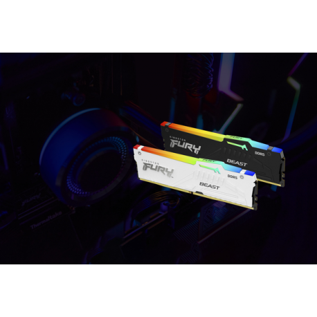 Kingston FURY Beast RGB - DDR5 - module - 16 GB - DIMM 288-pin - 3000 MHz  /  PC5-48000 - CL36 - 1.35 V - unbuffered - on-die ECC - black - 9