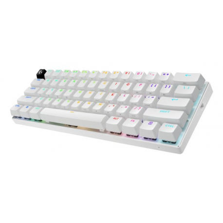 Logitech G PRO X 60 - Keyboard - 60% - TKL - backlit - wireless - 2.4 GHz, Bluetooth - QWERTY - Pan Nordic - white - 1