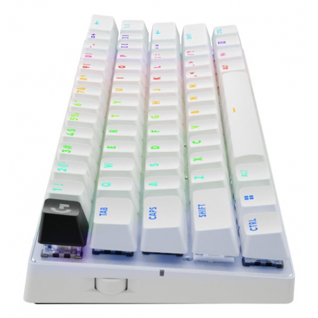 Logitech G PRO X 60 - Keyboard - 60% - TKL - backlit - wireless - 2.4 GHz, Bluetooth - QWERTY - Pan Nordic - white - 4