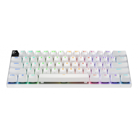 Logitech G PRO X 60 - Keyboard - 60% - TKL - backlit - wireless - 2.4 GHz, Bluetooth - QWERTY - Pan Nordic - white - 6