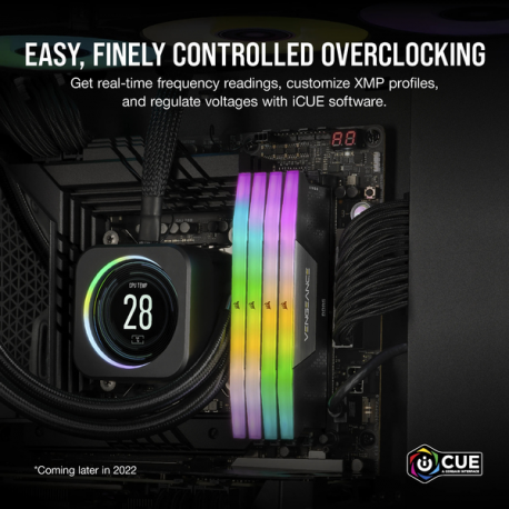 CORSAIR Vengeance RGB - DDR5 - kit - 16 GB: 2 x 8 GB - DIMM 288-pin - 2600 MHz  /  PC5-48000 - CL40 - 1.25 V - unbuffered - on-die ECC - black - 1