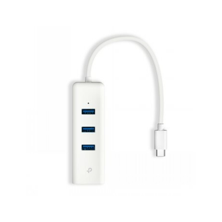 TP-Link UE330C V1 - Hub - USB-C, with Gigabit Ethernet - 3 x SuperSpeed USB 3.0 + 1 x 1000Base-T - desktop - 0