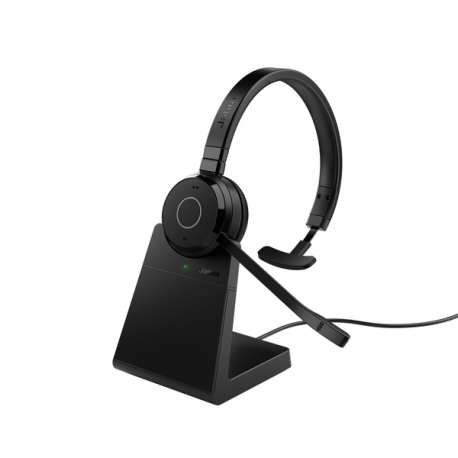 Jabra Evolve 65 TE Mono - Headset - on-ear - Bluetooth - wireless - USB-A via Bluetooth adapter - noise isolating - UC certified - 0