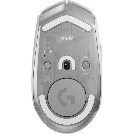 Logitech G G309 - Mouse - gaming - optical - 6 buttons - wireless - 2.4 GHz, Bluetooth - USB Logitech LIGHTSPEED receiver - white - 4