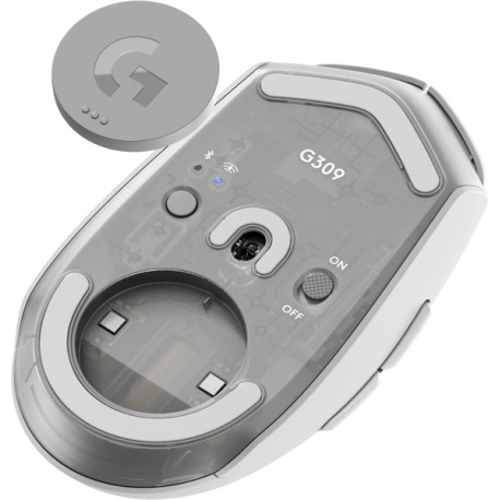 Logitech G G309 - Mouse - gaming - optical - 6 buttons - wireless - 2.4 GHz, Bluetooth - USB Logitech LIGHTSPEED receiver - white - 5