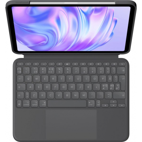 Logitech Combo Touch - Keyboard and folio case - with trackpad - backlit - Apple Smart connector - QWERTY - Nordic (Danish / Finnish / Norwegian / Swedish) - graphite - 2
