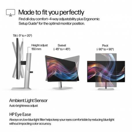 HP 727pk - Series 7 Pro - LED monitor - 27" - 3840 x 2160 4K @ 60 Hz - IPS Black - 400 cd / m² - 2000:1 - DisplayHDR 400 - 5 ms - Thunderbolt 4, HDMI, DisplayPort - black, silver - 3