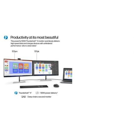 HP 727pk - Series 7 Pro - LED monitor - 27" - 3840 x 2160 4K @ 60 Hz - IPS Black - 400 cd / m² - 2000:1 - DisplayHDR 400 - 5 ms - Thunderbolt 4, HDMI, DisplayPort - black, silver - 15