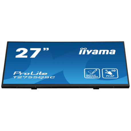 iiyama ProLite T2755QSC-B1 - LED monitor - 27" - touchscreen - 2560 x 1440 WQHD @ 75 Hz - IPS - 400 cd / m² - 1000:1 - 5 ms - HDMI, DisplayPort - speakers - matte black - 8