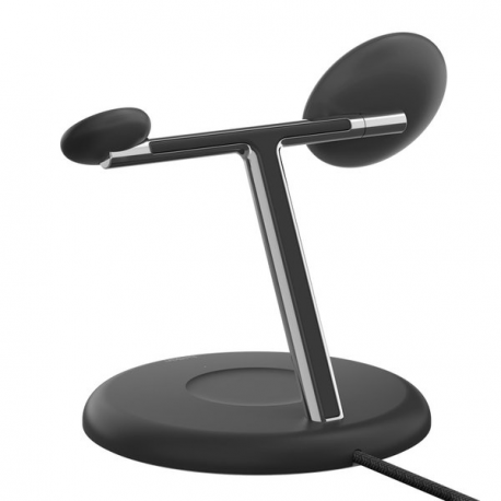 Belkin BoostCharge Pro 3-in-1 - Wireless charging stand - magnetic with Qi2 + AC power adapter - 15 Watt - Fast Charge - black - 1