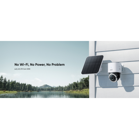 Eufy S330 - Network surveillance camera - pan  /  tilt - outdoor - dust resistant  /  water resistant - colour (Day&Night) - 4K - audio - wireless - Wi-Fi - 4G - 9