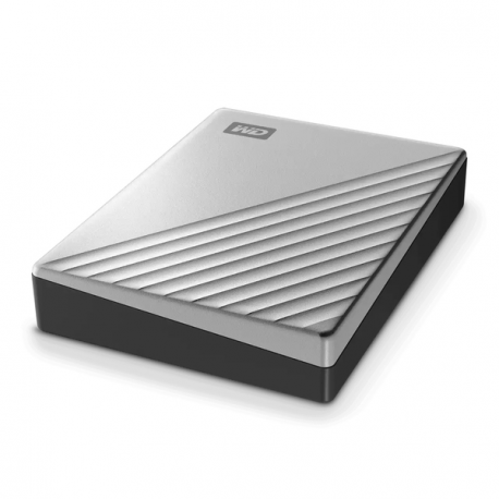 WD My Passport Ultra for Mac WDBGKC0060BSL - Hard drive - encrypted - 6 TB - external (portable) - USB 3.2 Gen 1 (USB-C connector) - 256-bit AES - silver - 3
