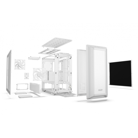 be quiet! Dark Base 701 - Midi-tower - extended ATX - windowed side panel (tempered glass) - no power supply (ATX / PS / 2) - white - USB / Audio - 3