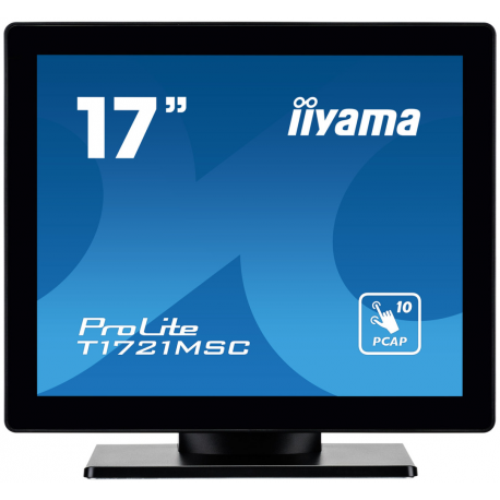 iiyama ProLite T1721MSC-B2 - LED monitor - 17" - touchscreen - 1280 x 1024 SXGA @ 75 Hz - TN - 250 cd / m² - 1000:1 - 5 ms - HDMI, VGA - speakers - black bezel with matte finish - 0