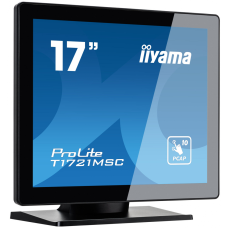 iiyama ProLite T1721MSC-B2 - LED monitor - 17" - touchscreen - 1280 x 1024 SXGA @ 75 Hz - TN - 250 cd / m² - 1000:1 - 5 ms - HDMI, VGA - speakers - black bezel with matte finish - 4