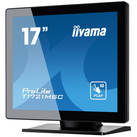 iiyama ProLite T1721MSC-B2 - LED monitor - 17" - touchscreen - 1280 x 1024 SXGA @ 75 Hz - TN - 250 cd / m² - 1000:1 - 5 ms - HDMI, VGA - speakers - black bezel with matte finish - 5