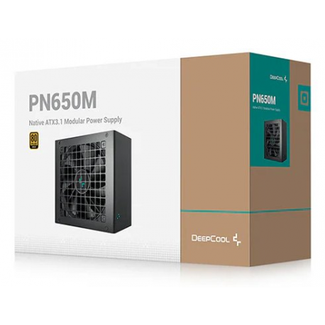 Deepcool PN650M - Power supply (internal) - ATX12V 3.1 / EPS12V - 80 PLUS Gold - AC 100-240 V - 650 Watt - active PFC - Europe - black - 4