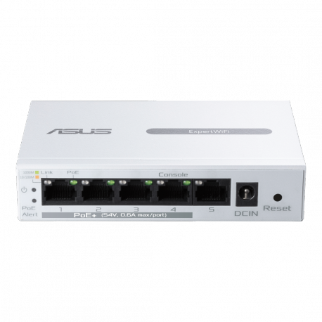 ASUS ExpertWiFi EBP15 - Switch - Managed - 5 x 10 / 100 / 1000 - desktop - PoE+ (60 W) - 2
