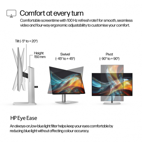 HP 724pf - Series 7 Pro - LED monitor - 23.8" - 1920 x 1080 Full HD (1080p) @ 100 Hz - IPS - 300 cd / m² - 1500:1 - 5 ms - HDMI, DisplayPort - black, silver - 5
