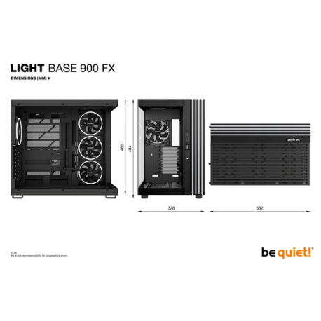 be quiet! Light Base 900 FX - FT - extended ATX - windowed side panel (glass) - no power supply (ATX  /  PS / 2) - black - USB / Audio - 8