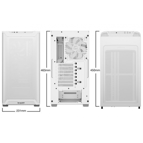 be quiet! Pure Base 501 Airflow Window - Midi-tower - ATX - windowed side panel (tempered glass) - no power supply (ATX / PS/2) - white - USB/Audio - 1