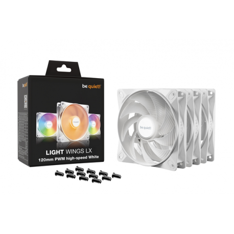 be quiet! Light Wings LX - Case fan - PWM high-speed - 120 mm - white (pack of 3) - 4