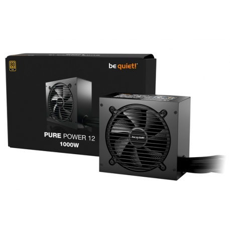 be quiet! Pure Power 12 - Power supply (internal) - ATX12V 3.1/ EPS12V 2.92 - 80 PLUS Gold - AC 100-240 V - 1000 Watt - active PFC - Europe - black - 4