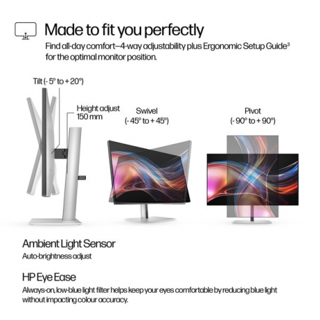 HP 727pu - Series 7 Pro - LED monitor - 27" - 2560 x 1440 QHD @ 120 Hz - IPS Black - 400 cd / m² - 2000:1 - DisplayHDR 400 - 5 ms - Thunderbolt 4, HDMI, DisplayPort - black, silver - 2