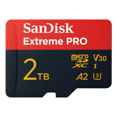 SanDisk Extreme Pro - Flash memory card (SD adapter included) - 2 TB - A2 / Video Class V30 / UHS-I U3 - microSDXC UHS-I - 4